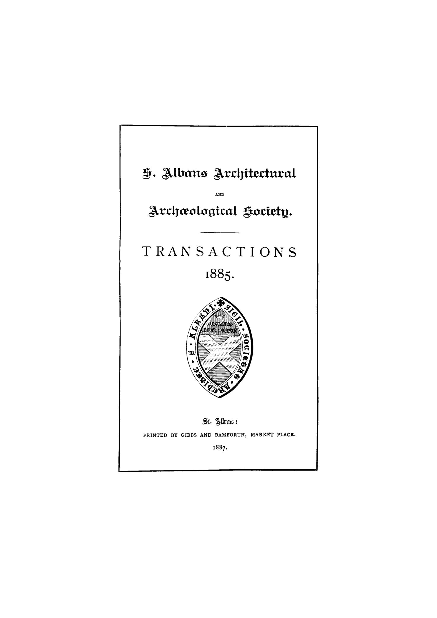 Transactions of the Society (1885)