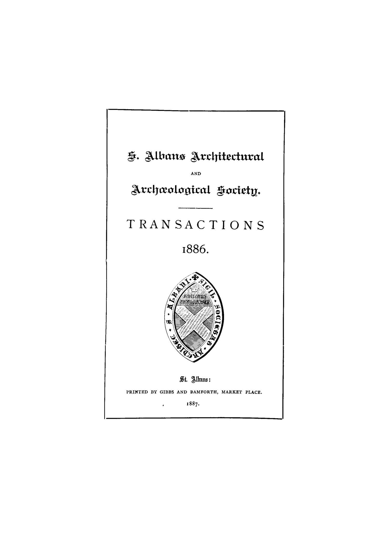 Transactions of the Society (1886)