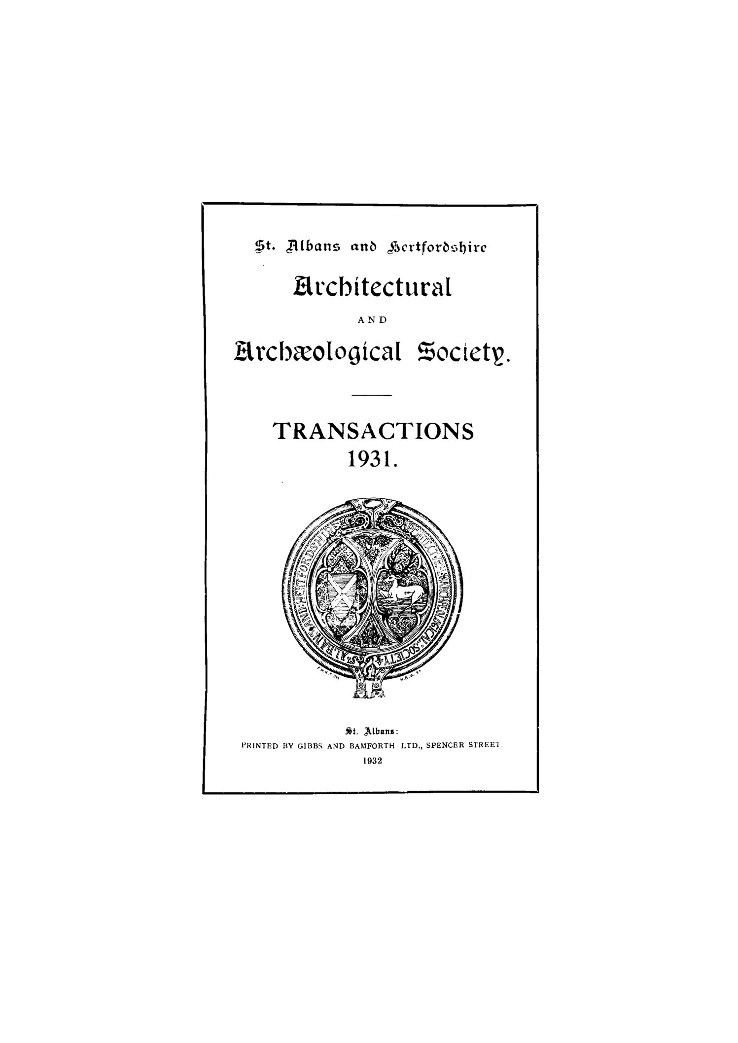 Transactions of the Society (1931)